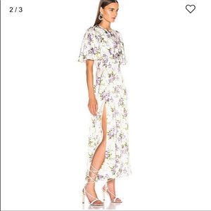 Les Reveries Petal Sleeve Slit Front Dress